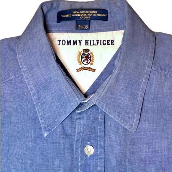 Tommy Hilfiger Vintage Dress Shirt in Medium Blue Men’s 15 1/2-35 - Picture 1 of 6